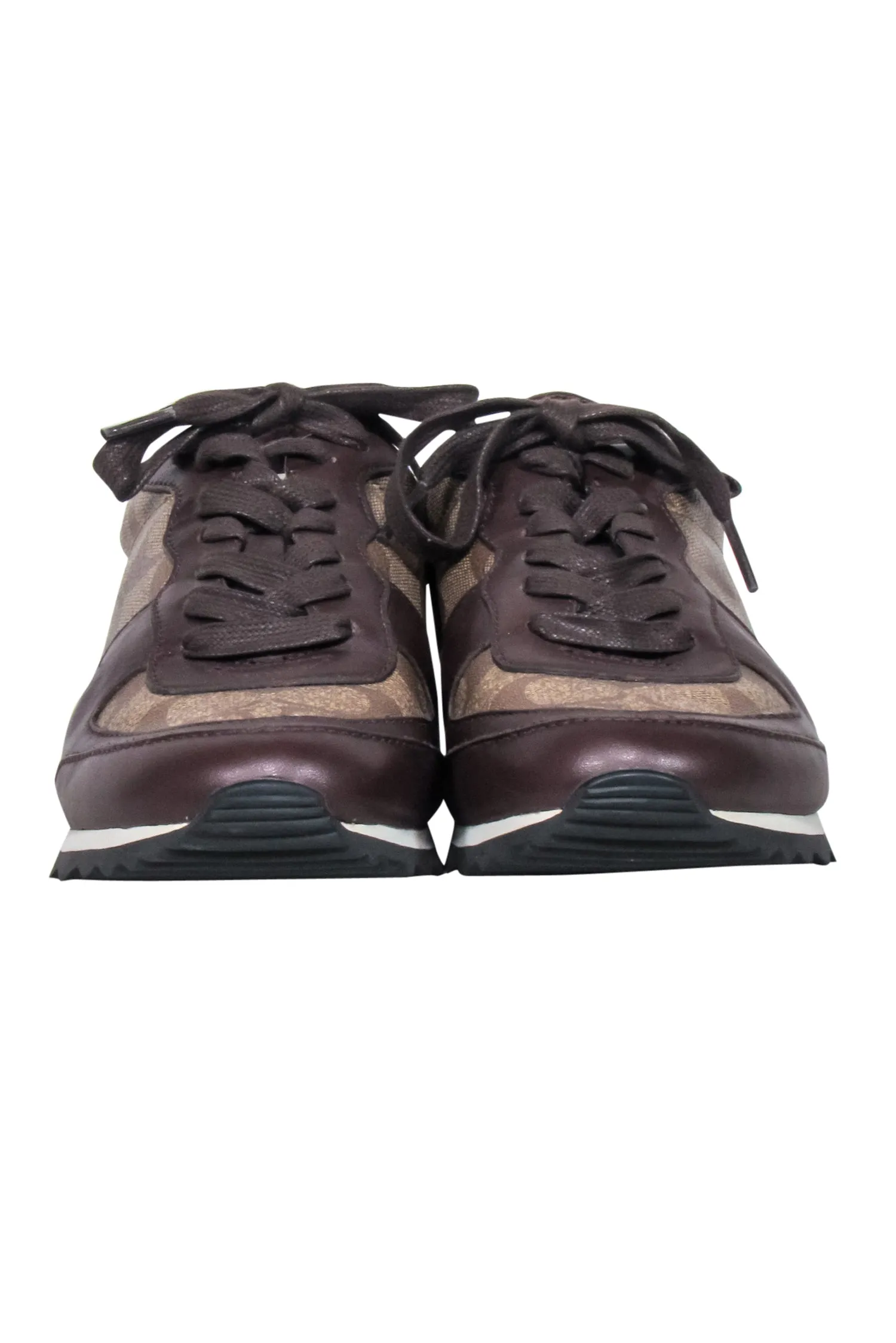 Coach - Brown Monogram Lace Up Sneakers Sz 8