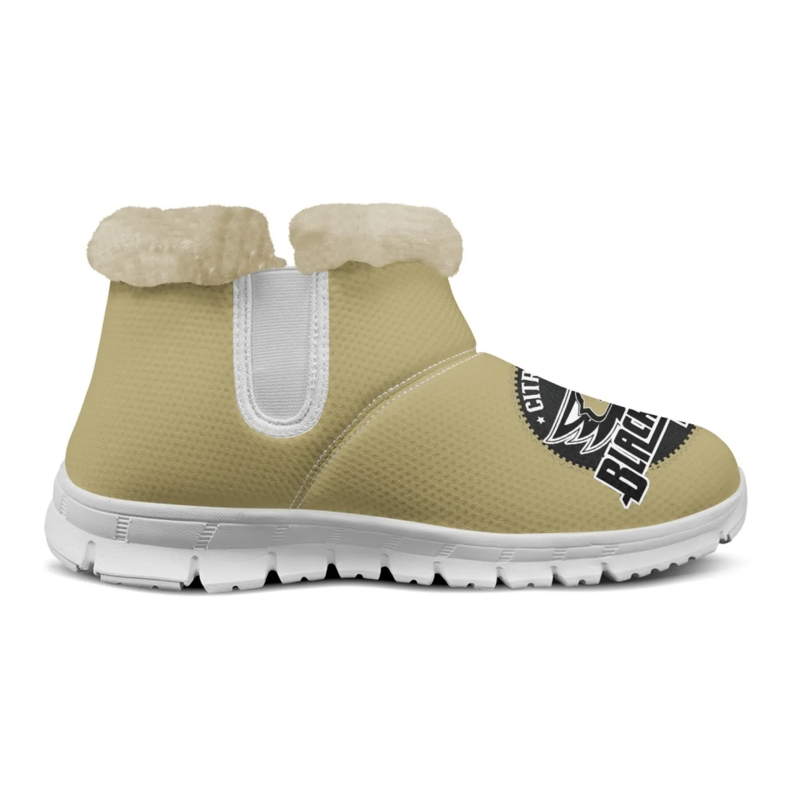CVHS Blackhawks & CV Logo Comfy Furry Boots Black Blackhawk Gold
