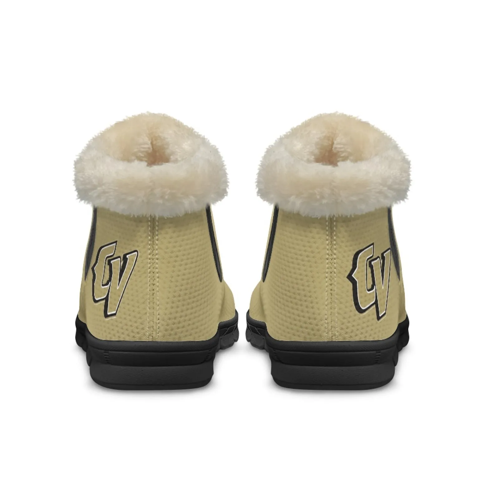 CVHS Blackhawks & CV Logo Comfy Furry Boots Black Blackhawk Gold