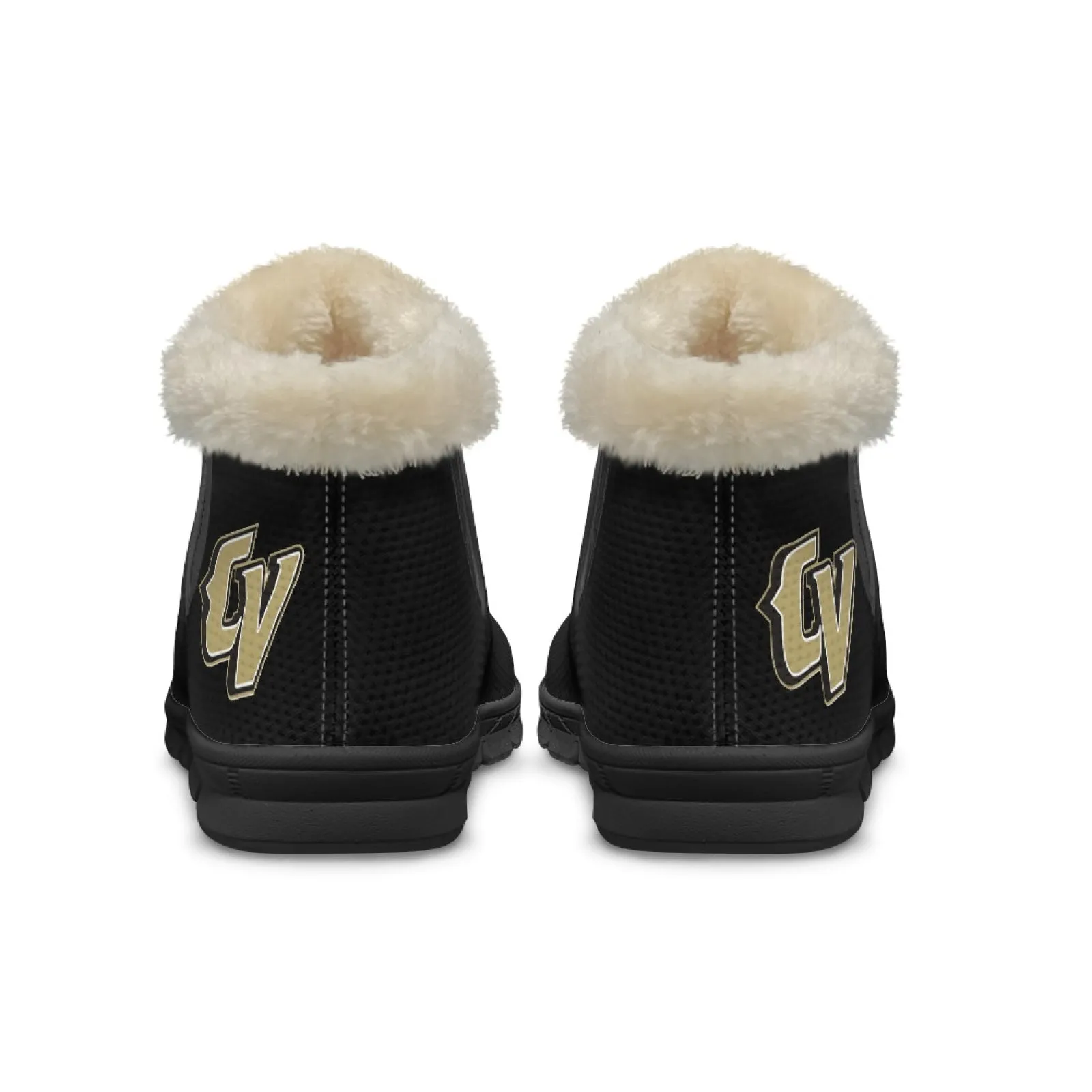 CVHS Blackhawks & CV Logo Comfy Furry Boots Black Blackhawk Gold