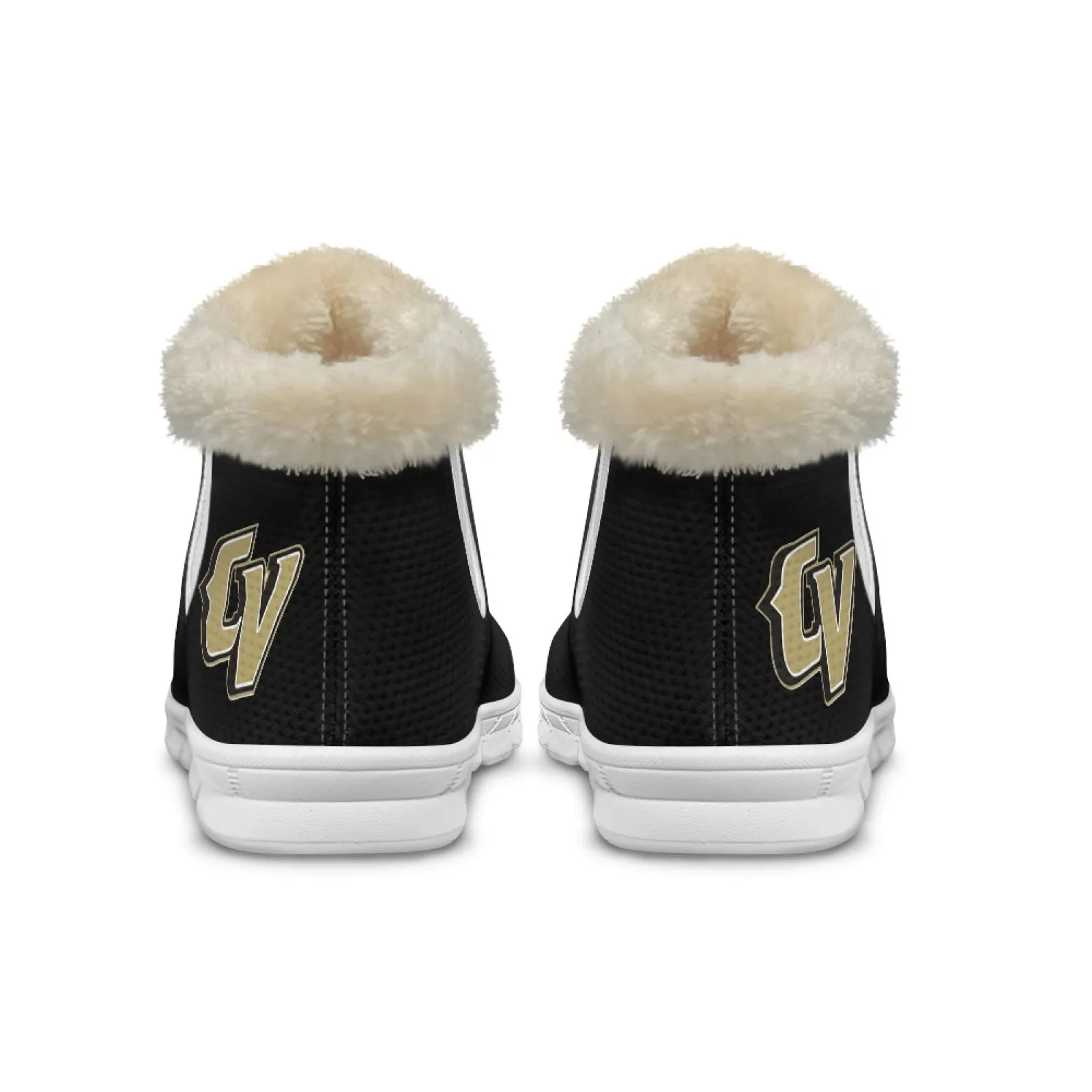 CVHS Blackhawks & CV Logo Comfy Furry Boots Black Blackhawk Gold