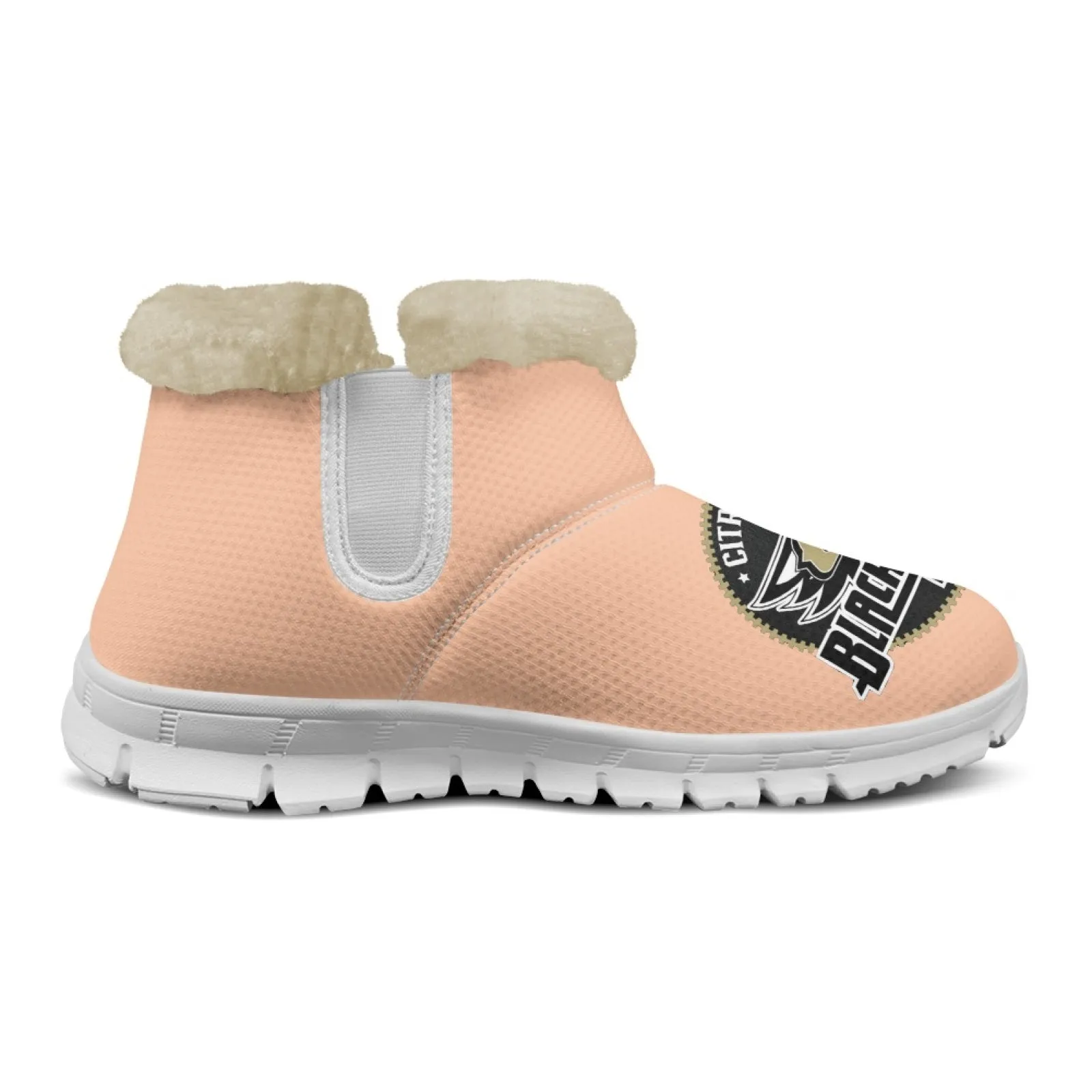 CVHS Blackhawks & CV Logo Comfy Furry Boots Dodger Blue Pink