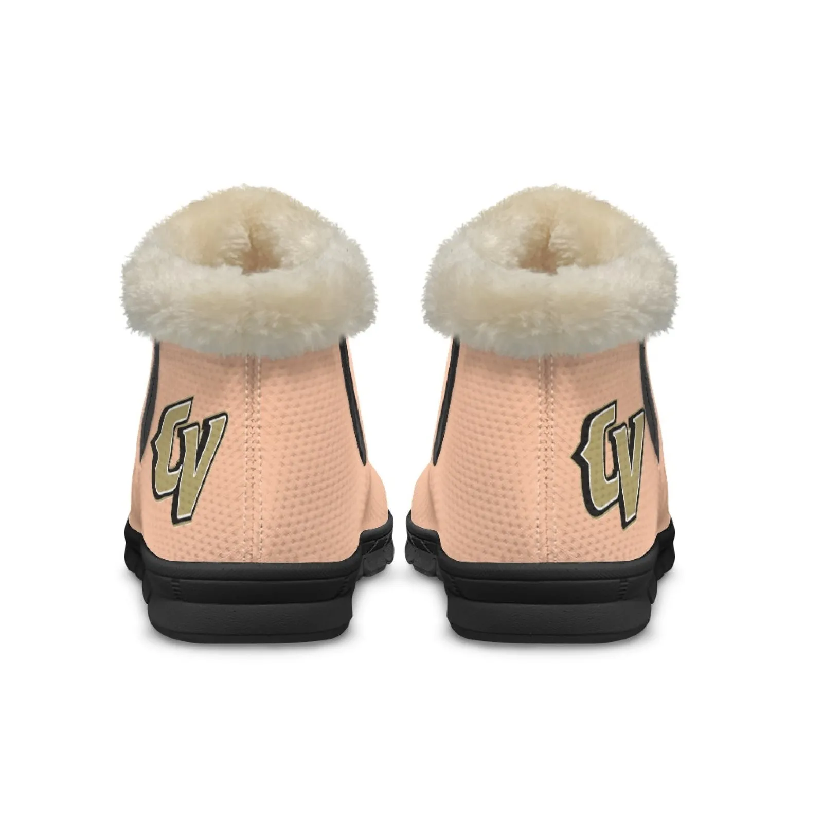 CVHS Blackhawks & CV Logo Comfy Furry Boots Dodger Blue Pink