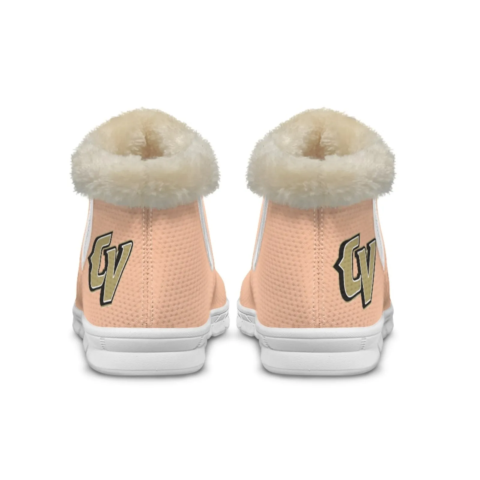 CVHS Blackhawks & CV Logo Comfy Furry Boots Dodger Blue Pink