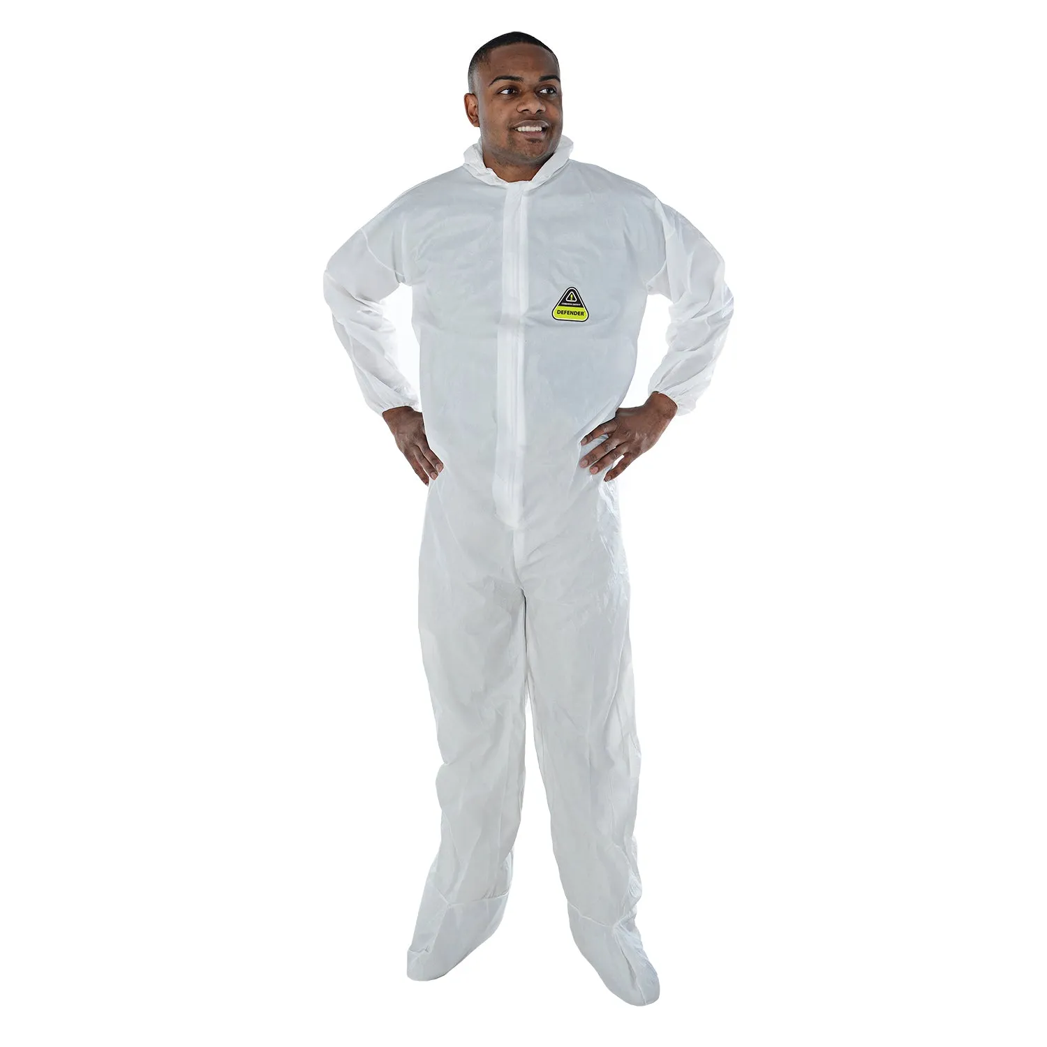 Disposable Coveralls with Hood and Boots, Bulk 25-Pack