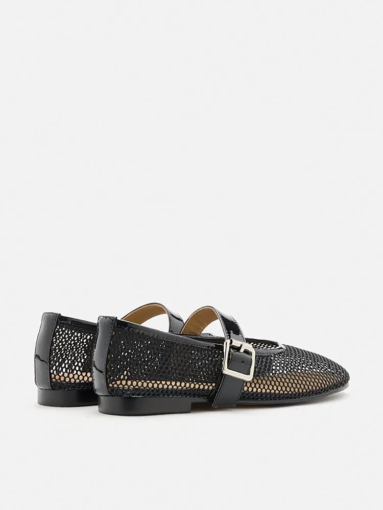 Ellie Mesh Buckled Mary Janes
