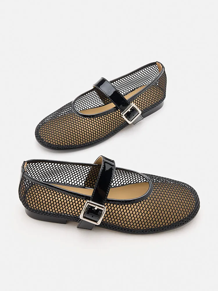 Ellie Mesh Buckled Mary Janes