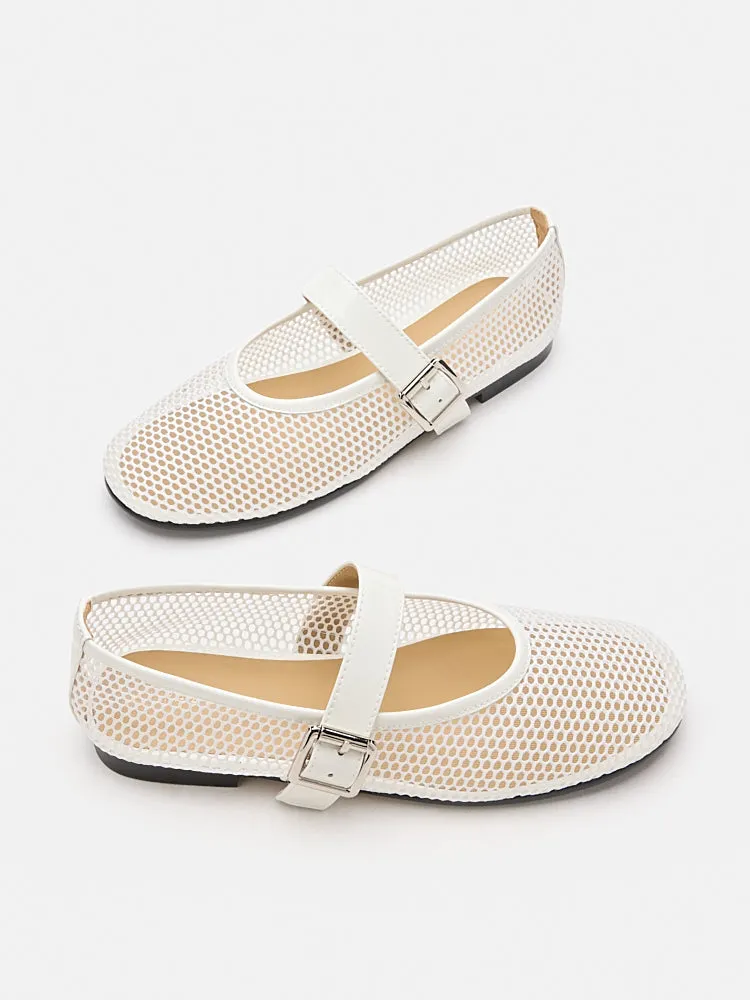 Ellie Mesh Buckled Mary Janes