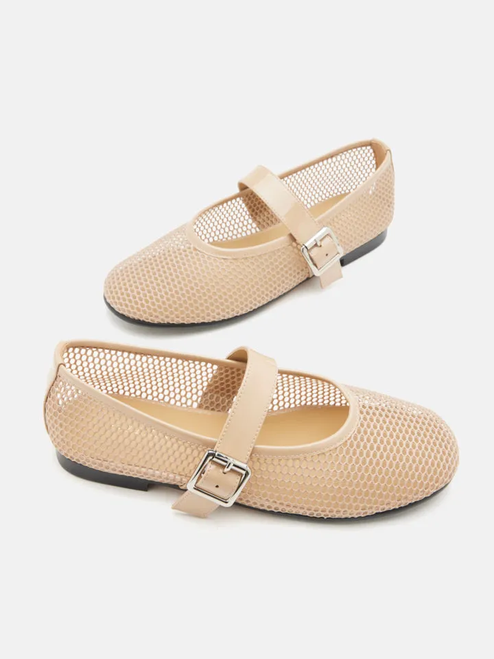 Ellie Mesh Buckled Mary Janes