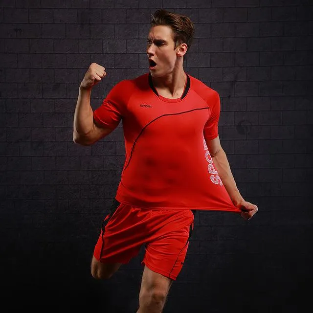 Men sport Running clothes ,soccer Training Tracksuit Quick Dry Loose