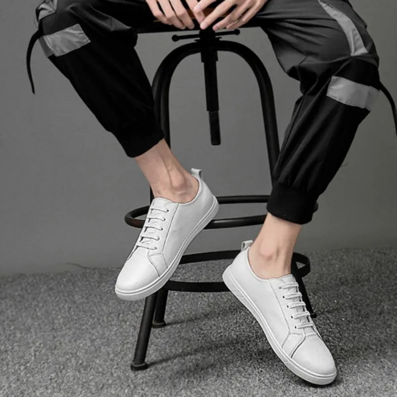 Men's Genuine Leather Breathable Flats | Plus Size