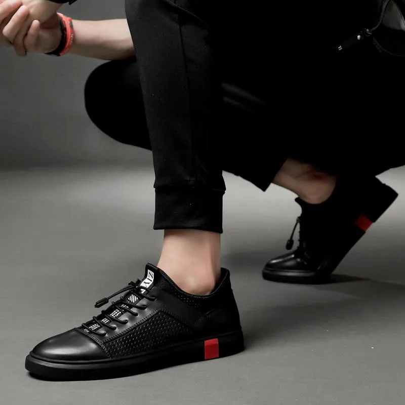 Men's Genuine Leather Breathable Flats | Plus Size