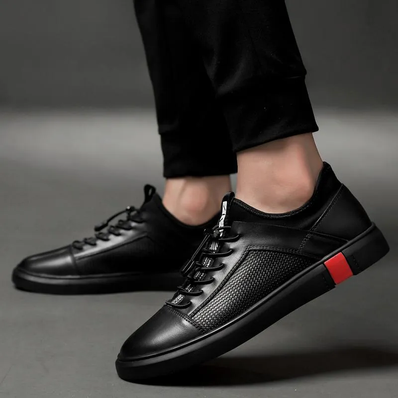 Men's Genuine Leather Breathable Flats | Plus Size
