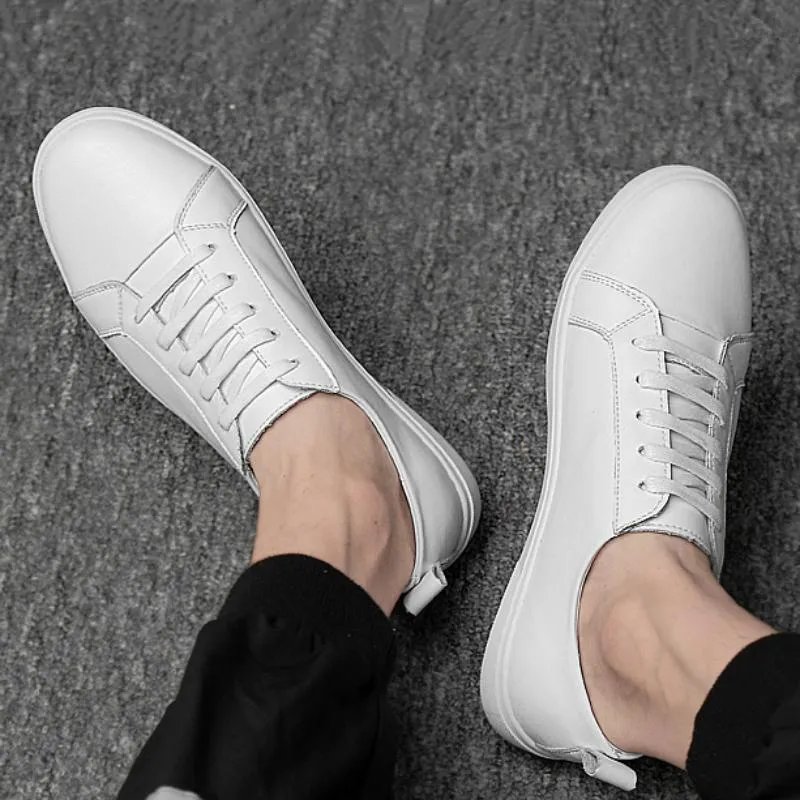 Men's Genuine Leather Breathable Flats | Plus Size