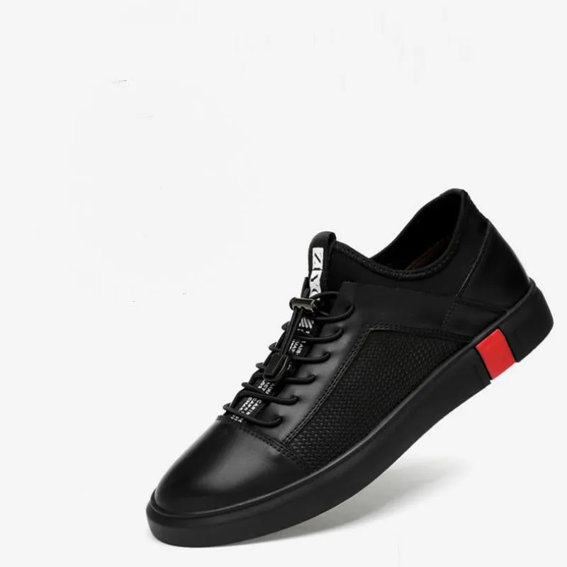 Men's Genuine Leather Breathable Flats | Plus Size