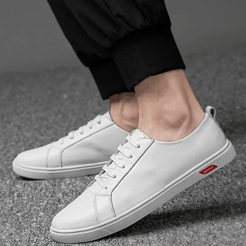 Men's Genuine Leather Breathable Flats | Plus Size