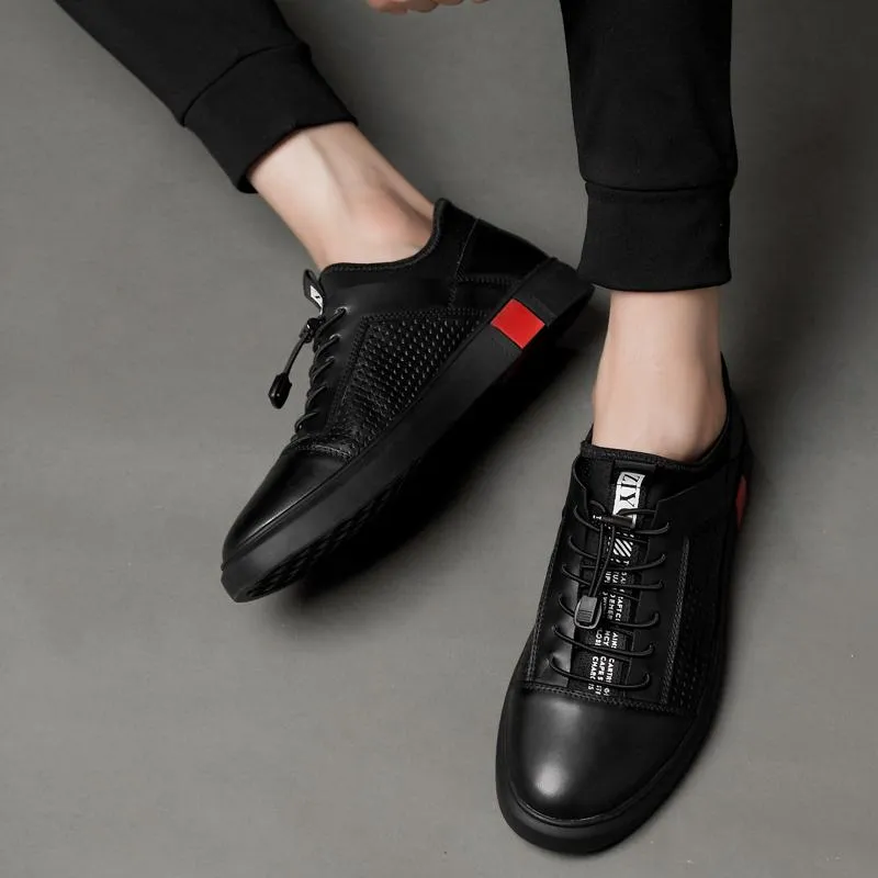 Men's Genuine Leather Breathable Flats | Plus Size