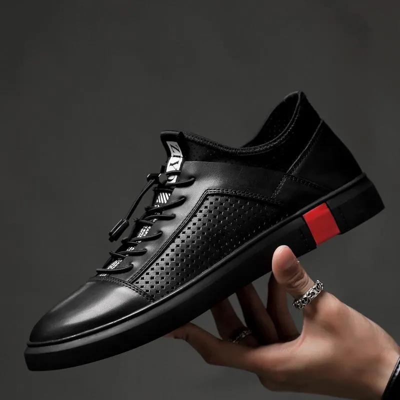 Men's Genuine Leather Breathable Flats | Plus Size