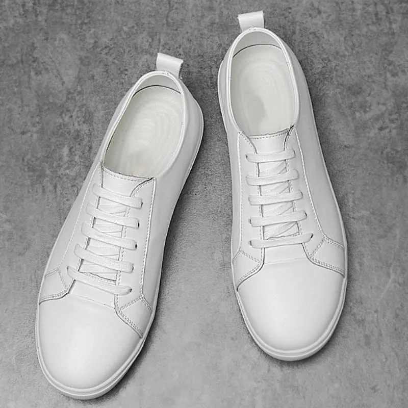 Men's Genuine Leather Breathable Flats | Plus Size