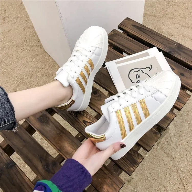 New Shell Toe Versatile Breathable Sports Leisure Thick Sole Shoes - White Sneakers