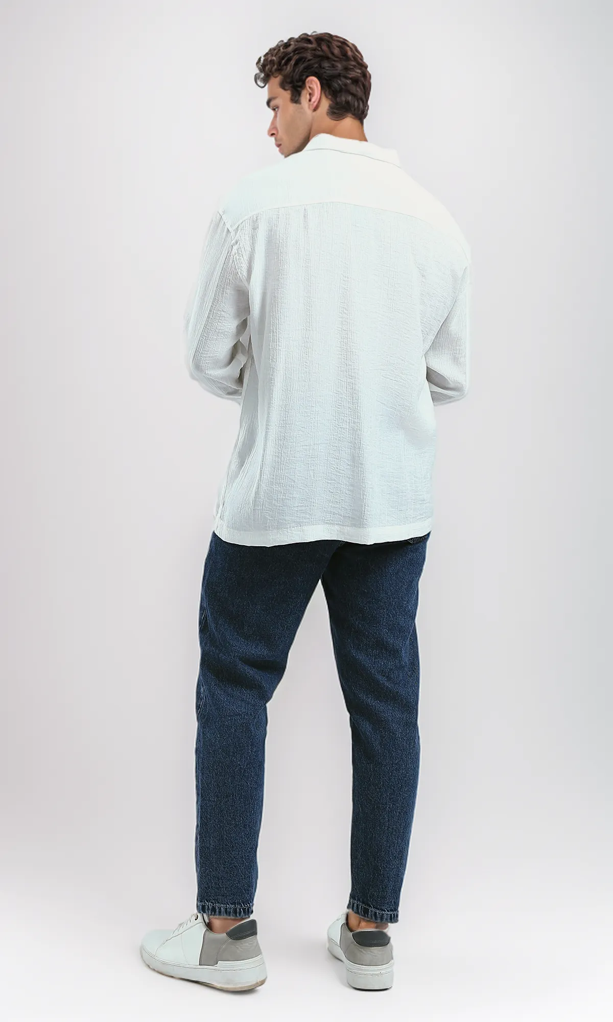 O192003 Full Buttons Regular Fit Summer White Shirt